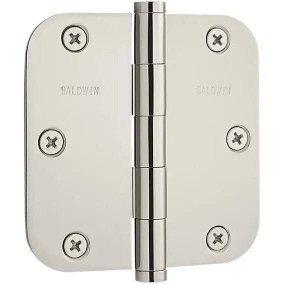 Baldwin Estate 1135 5/8" Radius Corner Hinge in Lifetime Polished Nickel finish