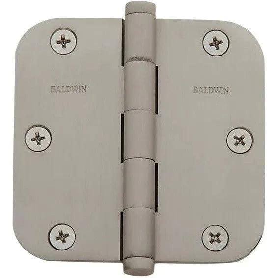 Baldwin Estate 1135 5/8" Radius Corner Hinge in Lifetime Satin Nickel finish