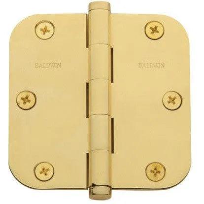 Baldwin Estate 1135 5/8" Radius Corner Hinge in Unlacquered Brass finish
