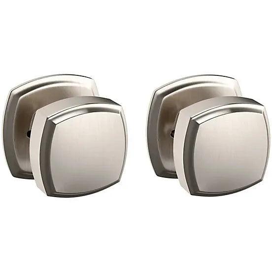Baldwin Estate 5011 Privacy Knob with 5058 Rosette in Lifetime Satin Nickel finish