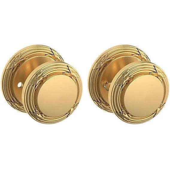 Baldwin Estate 5013 Privacy Knob with 5021 Rosette in Lifetime Satin Brass finish