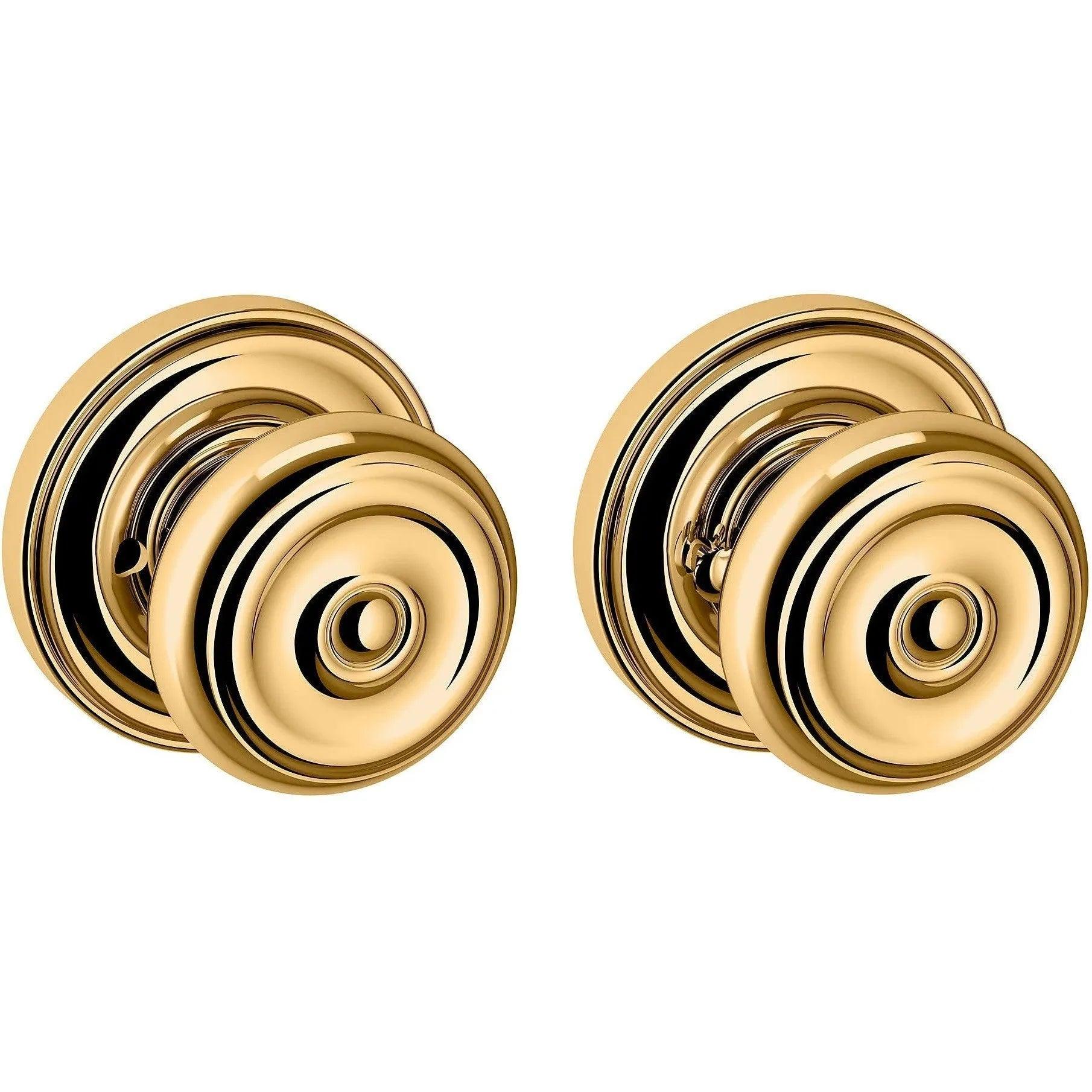 Baldwin 5020 Colonial Knob with 5048 Rosette Lifetime Polished Brass