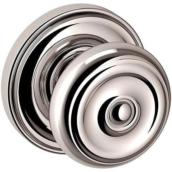 Baldwin 5020 Colonial Knob with 5048 Rosette Lifetime Polished Nickel