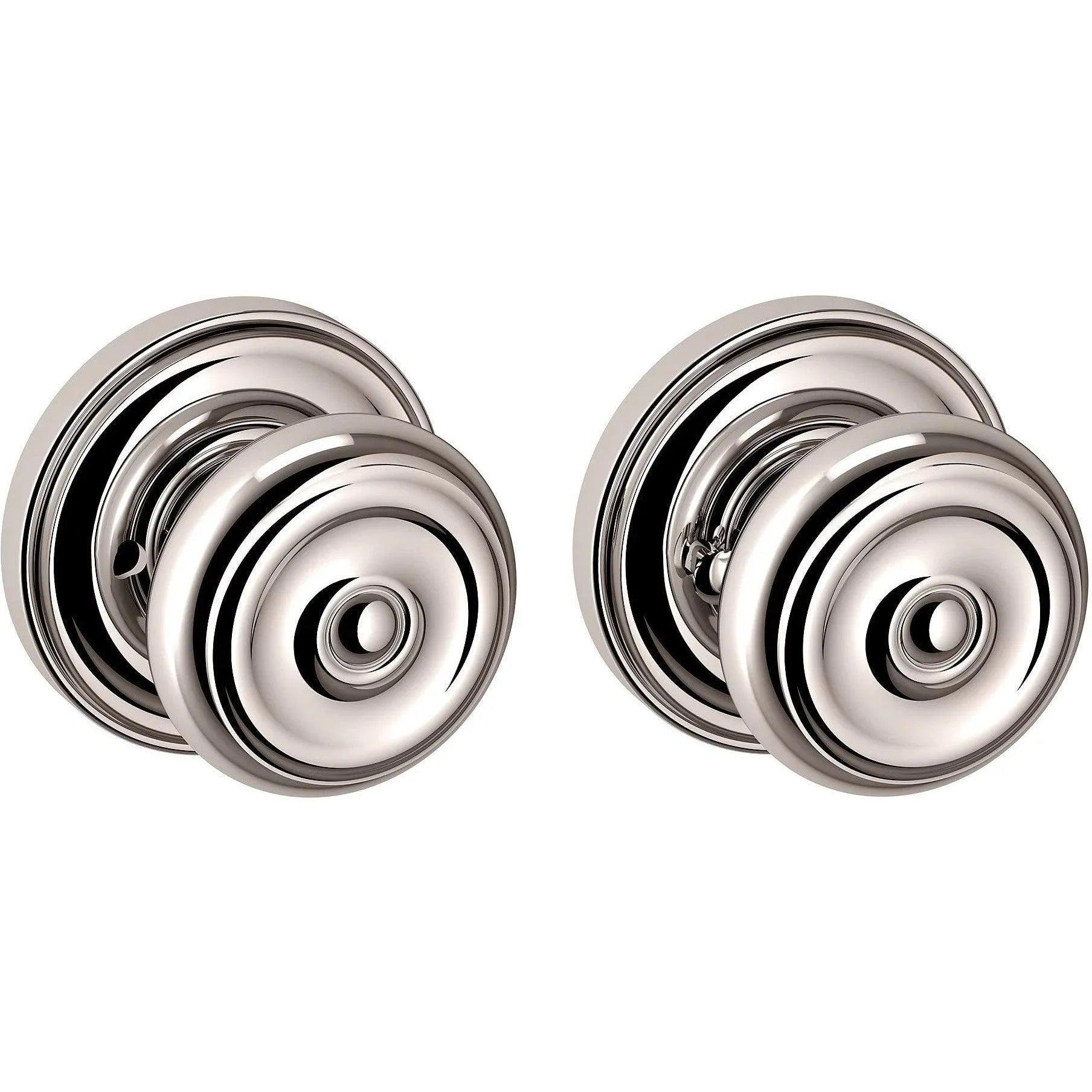 Baldwin 5020 Colonial Knob with 5048 Rosette Lifetime Polished Nickel