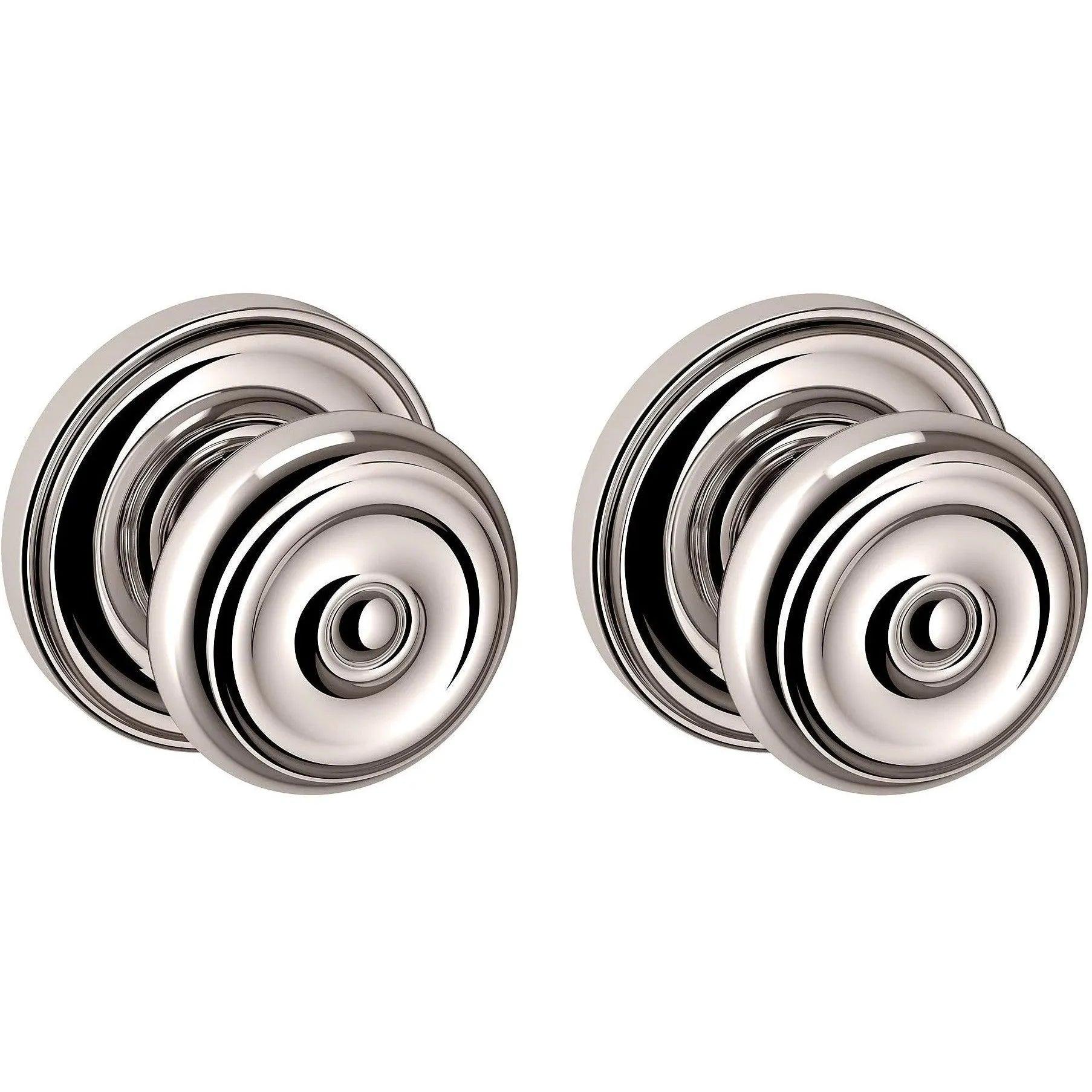 Baldwin 5020 Colonial Knob with 5048 Rosette Lifetime Polished Nickel