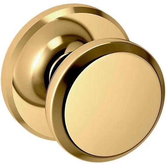 Baldwin 5023 Knob with R016 Rosette Unlacquered Brass
