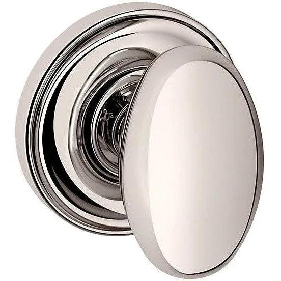 Baldwin 5025 Egg Knob with 5048 Rosette Lifetime Polished Nickel