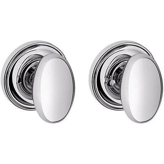 Baldwin 5025 Egg Knob with 5048 Rosette Polished Chrome