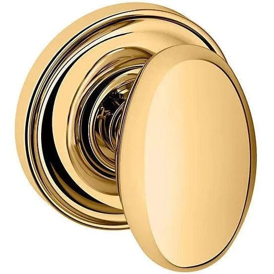 Baldwin 5025 Egg Knob with 5048 Rosette Unlacquered Brass