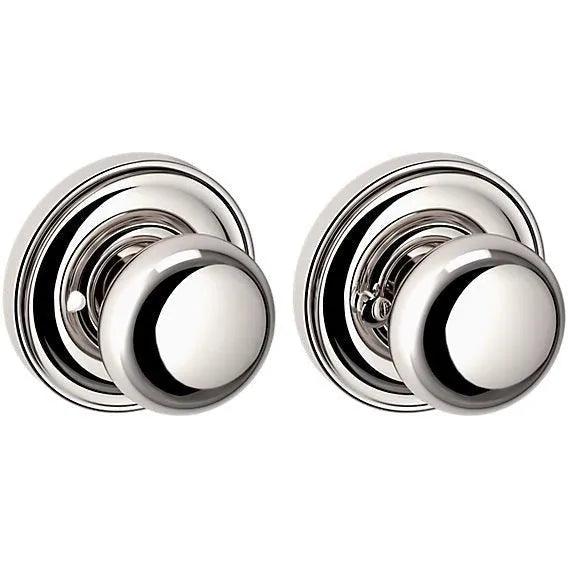 Baldwin 5030 Knob with 5048 Rosette Lifetime Polished Nickel