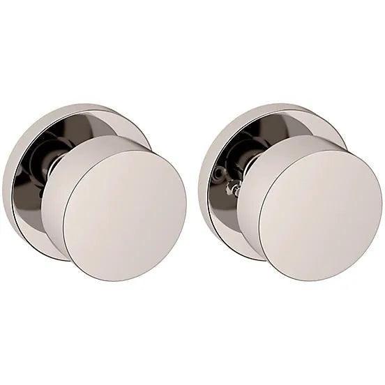 Baldwin 5055 Minneapolis Knob (2 1/8") with 5046 Rosette Lifetime Polished Nickel