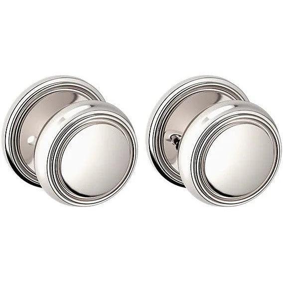 Baldwin 5068 Nashville Knob (2 3/8") with 5070 Rosette Lifetime Polished Nickel