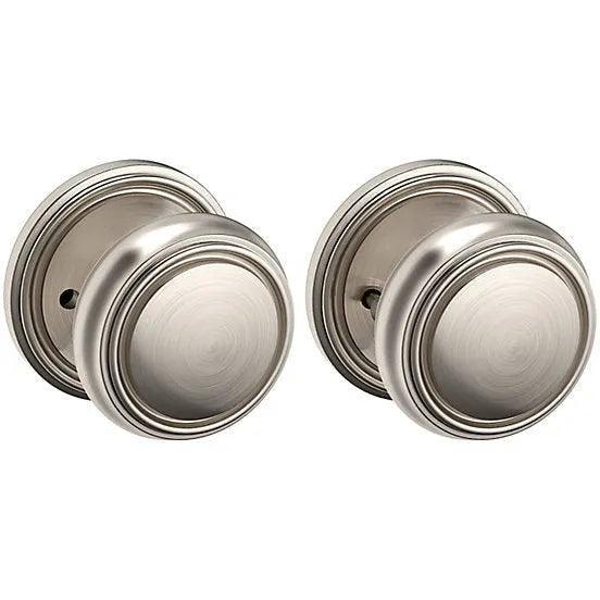 Baldwin 5068 Nashville Knob (2 3/8") with 5070 Rosette Lifetime Satin Nickel