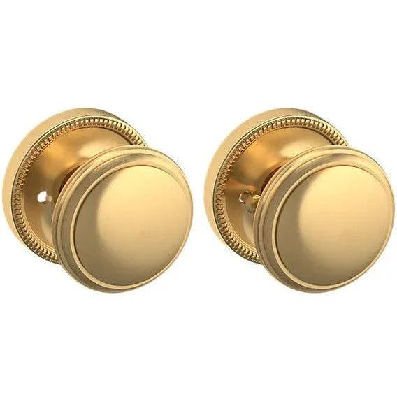 Baldwin Estate 5069 Privacy Knob with 5076 Rosette in Lifetime Satin Brass finish
