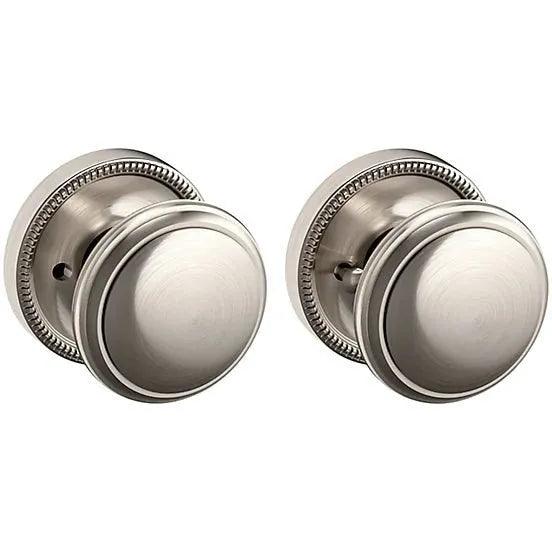 Baldwin Estate 5069 Privacy Knob with 5076 Rosette in Lifetime Satin Nickel finish