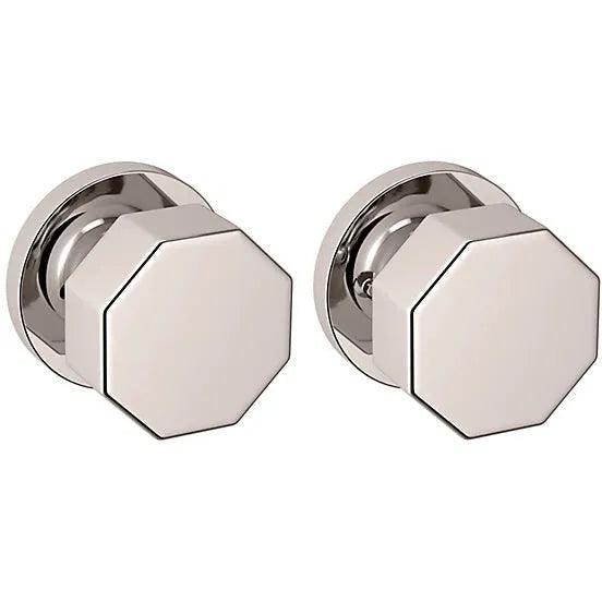 Baldwin Estate 5073 Privacy Knob with 5046 Rosette in Lifetime Polished Nickel finish