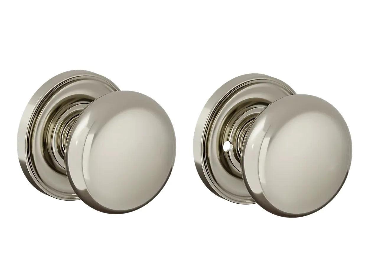 Baldwin 5083 Baltimore (2 1/2") Knob with 5048 Rosette Lifetime Polished Nickel