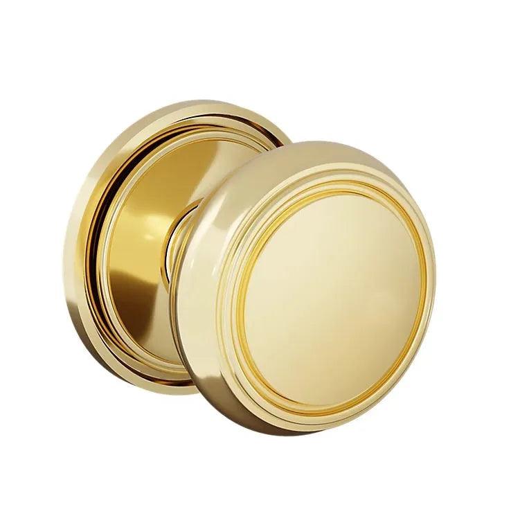 Baldwin 5088 Nashville Knob (2 5/8") with 5070 Rosette Lifetime Polished Brass