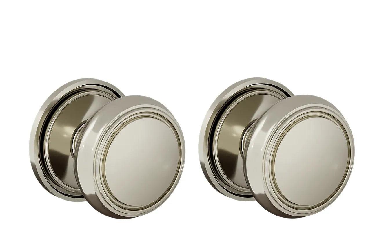 Baldwin 5088 Nashville Knob (2 5/8") with 5070 Rosette Lifetime Polished Nickel