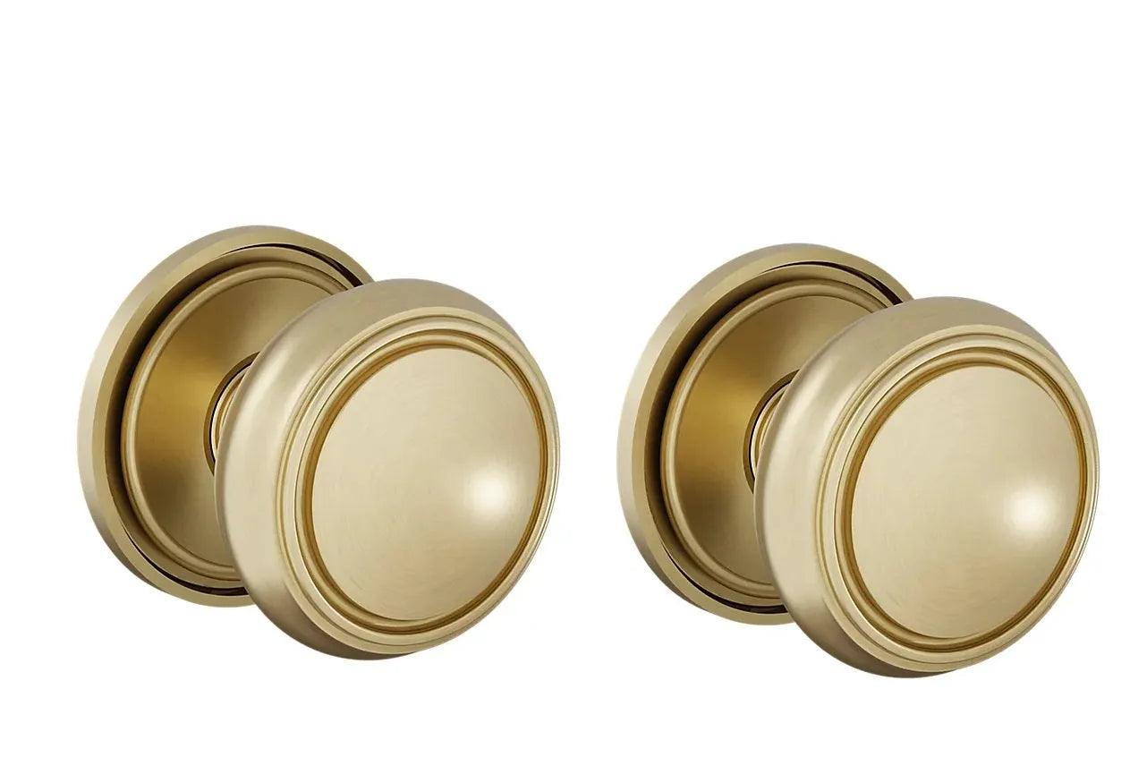 Baldwin 5088 Nashville Knob (2 5/8") with 5070 Rosette Lifetime Satin Brass