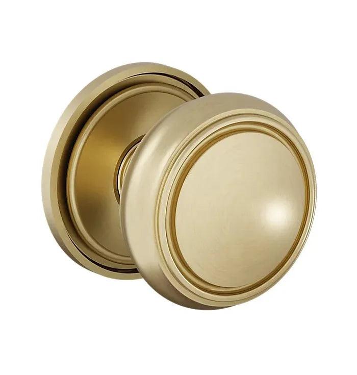Baldwin 5088 Nashville Knob (2 5/8") with 5070 Rosette Lifetime Satin Brass