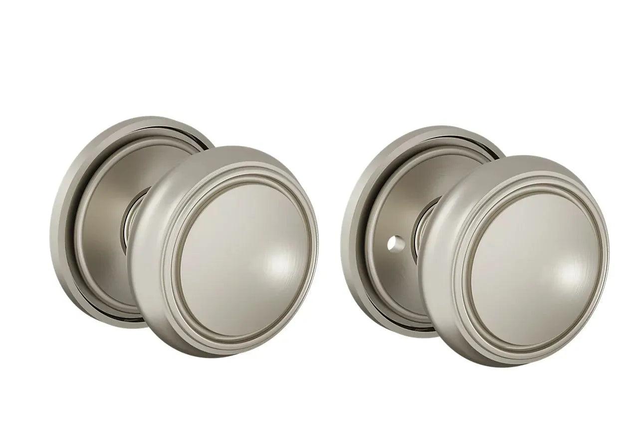 Baldwin 5088 Nashville Knob (2 5/8") with 5070 Rosette Lifetime Satin Nickel