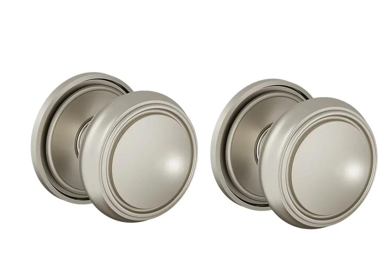 Baldwin 5088 Nashville Knob (2 5/8") with 5070 Rosette Lifetime Satin Nickel