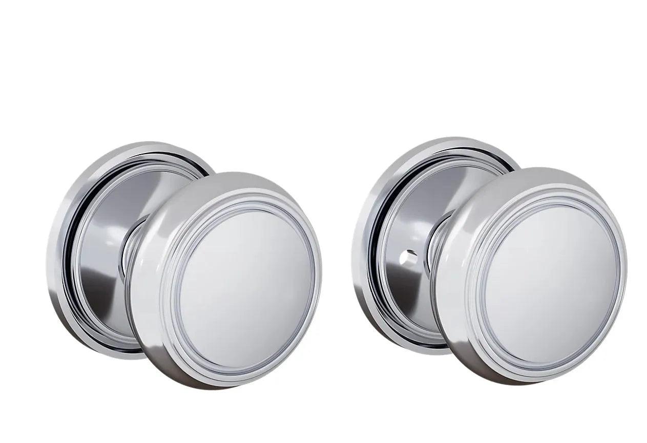 Baldwin 5088 Nashville Knob (2 5/8") with 5070 Rosette Polished Chrome