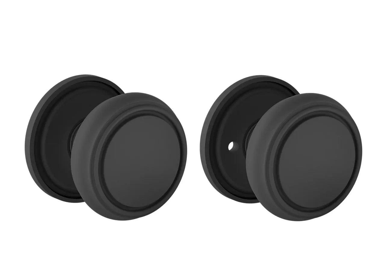 Baldwin 5088 Nashville Knob (2 5/8") with 5070 Rosette Satin Black