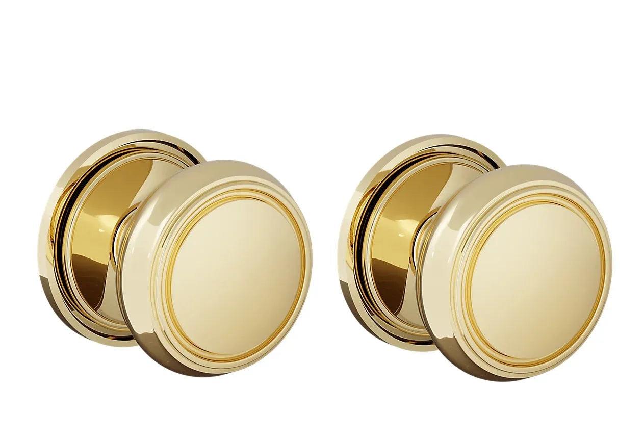 Baldwin 5088 Nashville Knob (2 5/8") with 5070 Rosette Unlacquered Brass