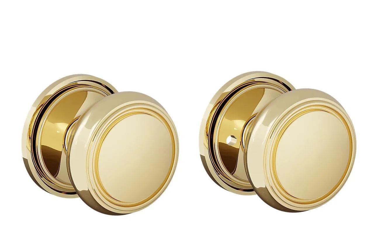 Baldwin 5088 Nashville Knob (2 5/8") with 5070 Rosette Unlacquered Brass