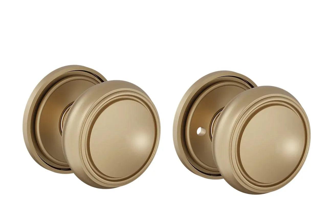 Baldwin 5088 Nashville Knob (2 5/8") with 5070 Rosette Vintage Brass