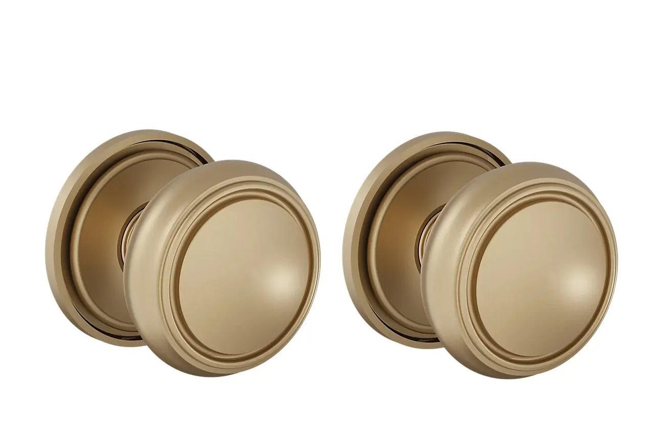 Baldwin 5088 Nashville Knob (2 5/8") with 5070 Rosette Vintage Brass
