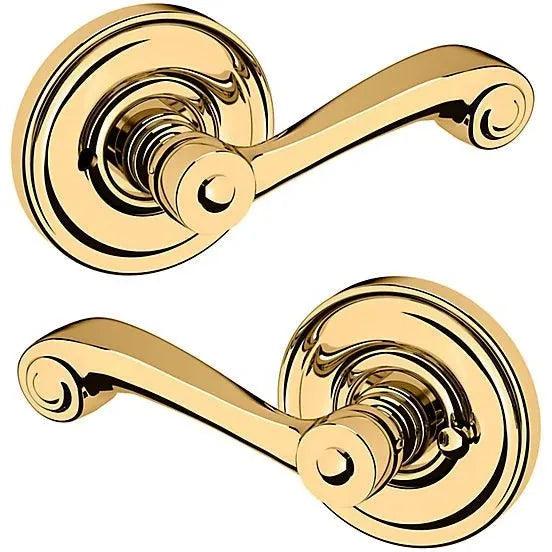 Baldwin 5103 Lever with 5048 Rosette Lifetime Polished Brass