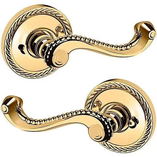 Baldwin 5104 Bristol Lever with 5004 Rosette Unlacquered Brass