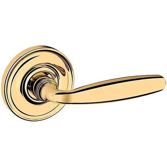 Baldwin Estate 5106 Right Handed Half Dummy Lever with 5048 Rosette in Unlacquered Brass finish