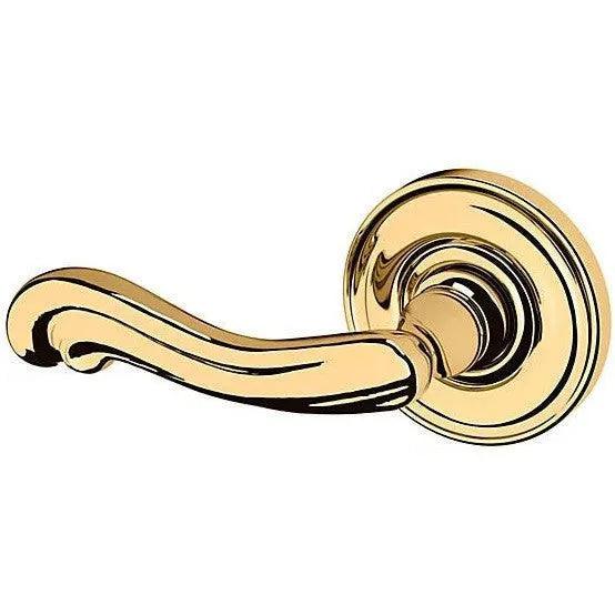 Baldwin Estate 5108 Left Handed Half Dummy Lever with 5048 Rosette in Unlacquered Brass finish