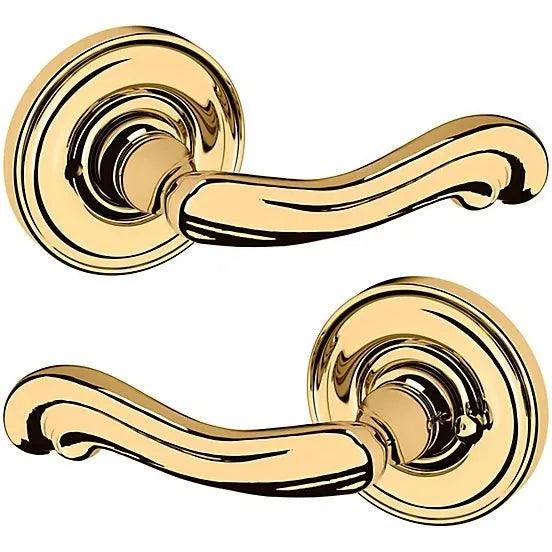 Baldwin Estate 5108 Privacy Lever with 5048 Rosette in Unlacquered Brass finish