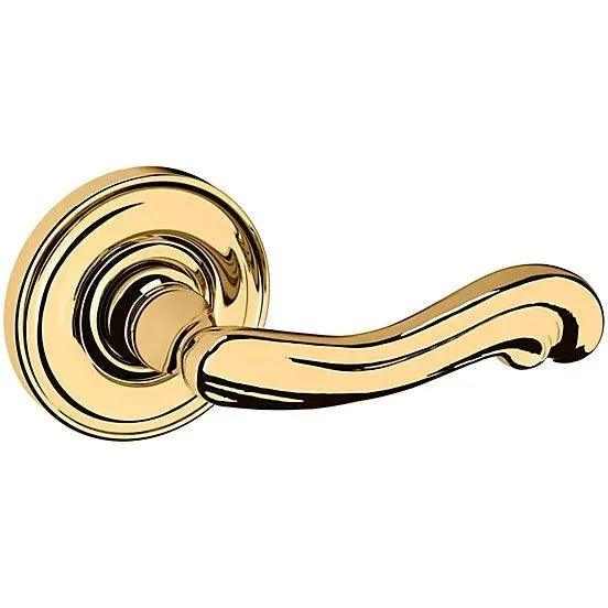 Baldwin Estate 5108 Right Handed Half Dummy Lever with 5048 Rosette in Unlacquered Brass finish