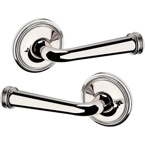 Baldwin Estate 5116 Privacy Lever with 5070 Rosette in Lifetime Polished Nickel finish
