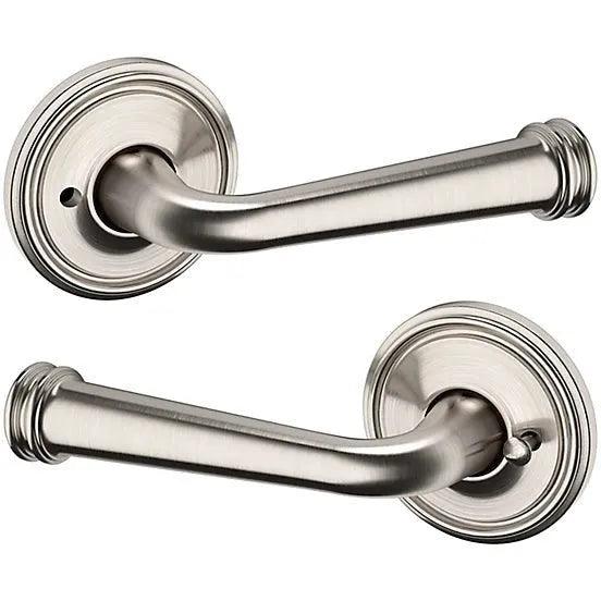 Baldwin Estate 5116 Privacy Lever with 5070 Rosette in Lifetime Satin Nickel finish