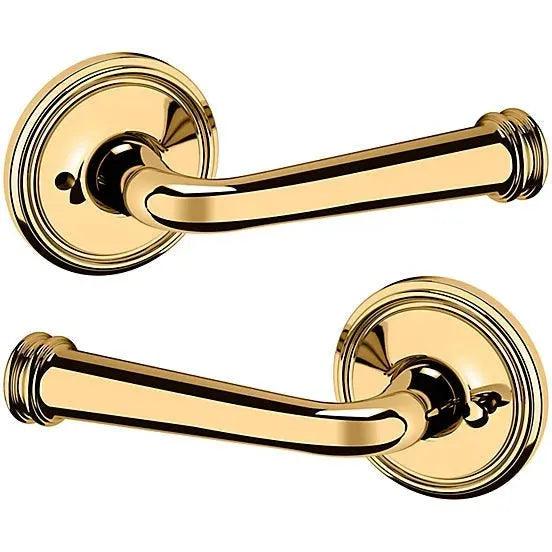 Baldwin Estate 5116 Privacy Lever with 5070 Rosette in Unlacquered Brass finish