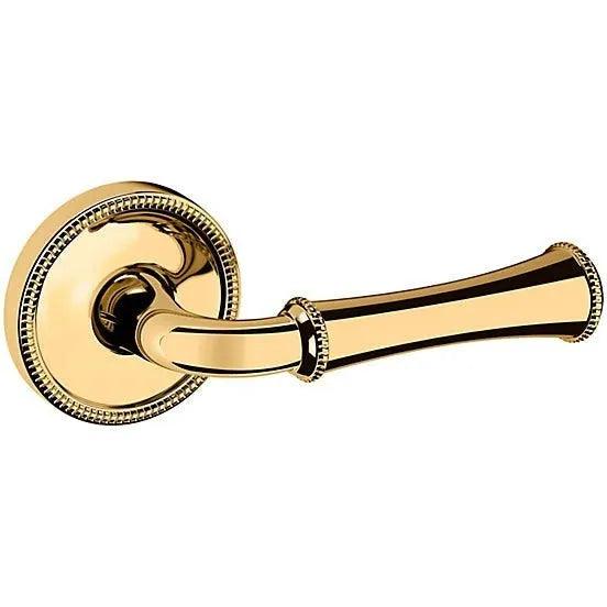 Baldwin Estate 5118 Right Handed Half Dummy Lever with 5076 Rosette in Lifetime Polished Brass finish