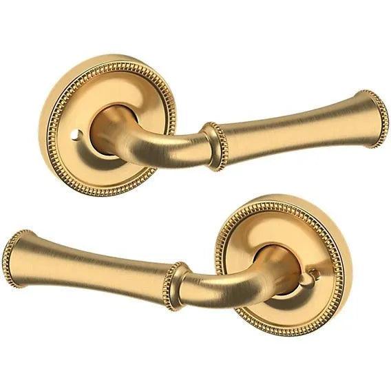 Baldwin Estate 5118 Privacy Lever with 5076 Rosette in Lifetime Satin Brass finish