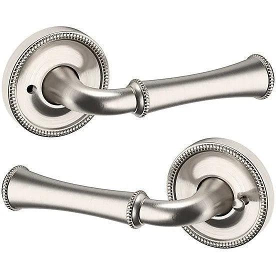 Baldwin Estate 5118 Privacy Lever with 5076 Rosette in Lifetime Satin Nickel finish