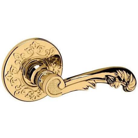 Baldwin Estate 5121 Right Handed Half Dummy Lever with R012 Rosette in Lifetime Polished Brass finish