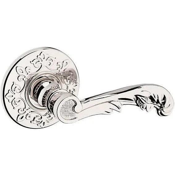 Baldwin Estate 5121 Right Handed Half Dummy Lever with R012 Rosette in Lifetime Polished Nickel finish