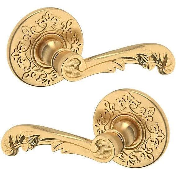 Baldwin Estate 5121 Passage Lever with R012 Rosette in Lifetime Satin Brass finish