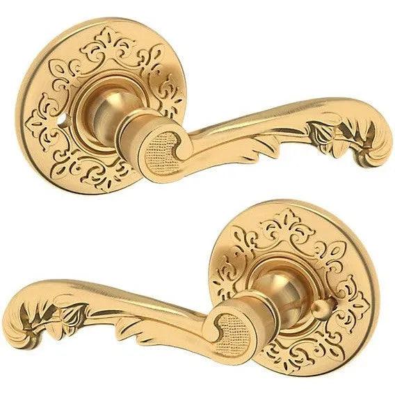 Baldwin Estate 5121 Privacy Lever with R012 Rosette in Lifetime Satin Brass finish
