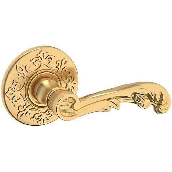 Baldwin Estate 5121 Right Handed Half Dummy Lever with R012 Rosette in Lifetime Satin Brass finish